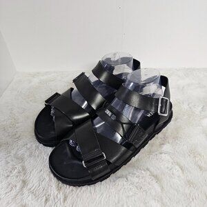NWT Zara Black Faux Leather Gladiator Fisherme Unisex Sandal Men's 8 Women's 9.5